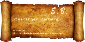 Steininger Barbara névjegykártya